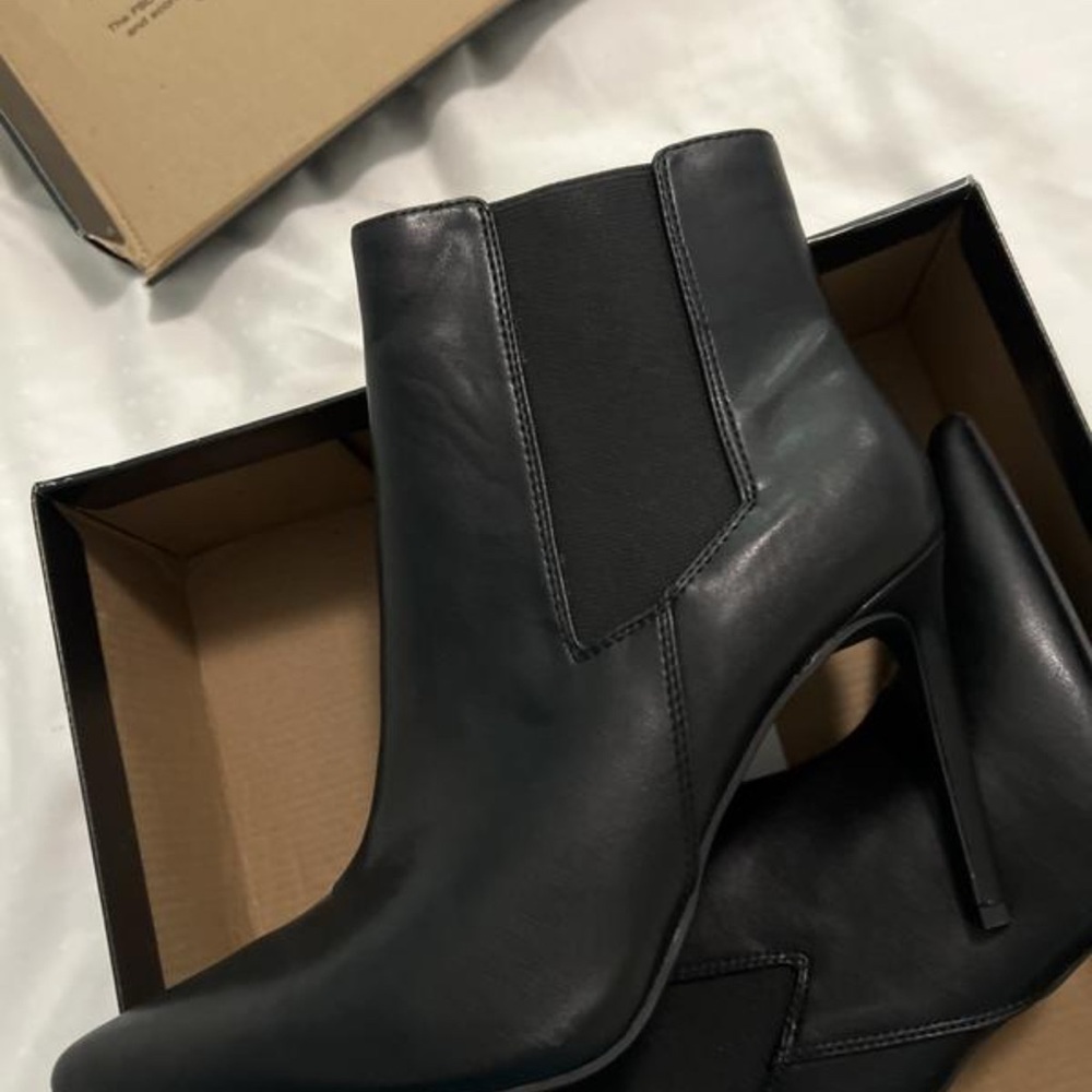 Aldo Sleek Black Ankle Booties